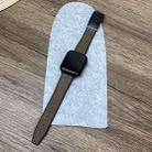 For Apple Watch SE 2023 44mm Trapezoid Fold Magnetic Buckle Silicone PU Watch Band(Brown) - 2