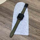 For Apple Watch SE 2023 40mm Trapezoid Fold Magnetic Buckle Silicone PU Watch Band(Army Green) - 2