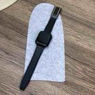 For Apple Watch Series 9 45mm Trapezoid Fold Magnetic Buckle Silicone PU Watch Band(Black Gold) - 2