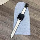 For Apple Watch Series 9 45mm Trapezoid Fold Magnetic Buckle Silicone PU Watch Band(Beige Gold) - 2