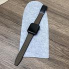 For Apple Watch Series 9 41mm Trapezoid Fold Magnetic Buckle Silicone PU Watch Band(Brown) - 2