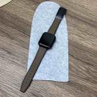 For Apple Watch Series 8 45mm Trapezoid Fold Magnetic Buckle Silicone PU Watch Band(Brown) - 2
