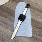 For Apple Watch SE 2022 44mm Trapezoid Fold Magnetic Buckle Silicone PU Watch Band(Beige Gold) - 2