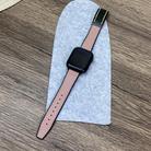 For Apple Watch SE 44mm Trapezoid Fold Magnetic Buckle Silicone PU Watch Band(Pink) - 2