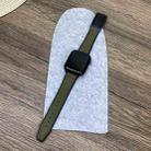 For Apple Watch Series 4 40mm Trapezoid Fold Magnetic Buckle Silicone PU Watch Band(Army Green) - 2