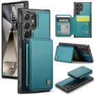 For Samsung Galaxy S24 Ultra 5G JEEHOOD J05 Business Magnetic Style RFID Leather Phone Case(Blue Green) - 1