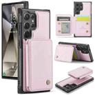 For Samsung Galaxy S24 Ultra 5G JEEHOOD J05 Business Magnetic Style RFID Leather Phone Case(Pink) - 1