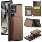 For Samsung Galaxy S24 Ultra 5G JEEHOOD J05 Business Magnetic Style RFID Leather Phone Case(Brown) - 1