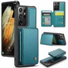 For Samsung Galaxy S21 Ultra 5G JEEHOOD J05 Business Magnetic Style RFID Leather Phone Case(Blue Green) - 1