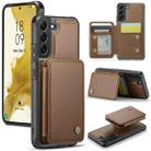 For Samsung Galaxy S22 5G JEEHOOD J05 Business Magnetic Style RFID Leather Phone Case(Brown) - 1