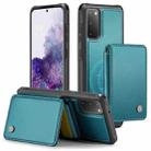 For Samsung Galaxy S20 5G JEEHOOD J05 Business Magnetic Style RFID Leather Phone Case(Blue Green) - 1