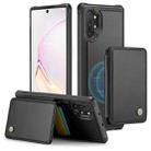 For Samsung Galaxy Note10+ 5G JEEHOOD J05 Business Magnetic Style RFID Leather Phone Case(Black) - 1