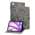 For iPad Air 13 2024 Embossed Tiger Pattern Leather Tablet Case(Grey) - 1