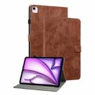 For iPad Air 13 2024 Embossed Tiger Pattern Leather Tablet Case(Brown) - 1