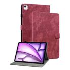 For iPad Air 13 2024 Embossed Tiger Pattern Leather Tablet Case(Red) - 1