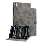 For iPad Pro 11 2024 Embossed Tiger Pattern Leather Tablet Case(Grey) - 1