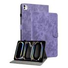 For iPad Pro 11 2024 Embossed Tiger Pattern Leather Tablet Case(Purple) - 1