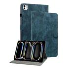 For iPad Pro 11 2024 Embossed Tiger Pattern Leather Tablet Case(Dark Blue) - 1