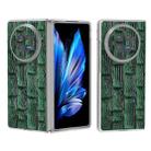 For vivo X Fold3 Frosted Transparent Edge Genuine Leather Mahjong Pattern Phone Case(Green) - 1