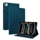For iPad Pro 11 2024 Butterfly Flower Embossed Leather Tablet Case(Blue) - 1