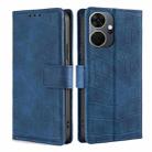 For Itel P55+ 4G Skin Feel Crocodile Magnetic Clasp Leather Phone Case(Blue) - 1