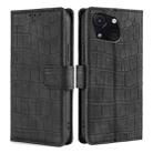 For Itel A50C 4G Skin Feel Crocodile Magnetic Clasp Leather Phone Case(Black) - 1