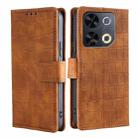 For Itel P65 Skin Feel Crocodile Magnetic Clasp Leather Phone Case(Brown) - 1