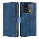 For Itel P65 Skin Feel Crocodile Magnetic Clasp Leather Phone Case(Blue) - 1