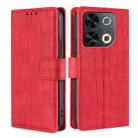 For Itel P65 Skin Feel Crocodile Magnetic Clasp Leather Phone Case(Red) - 1