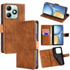 For itel A90 4G Skin Feel Crocodile Magnetic Clasp Leather Phone Case(Brown) - 1