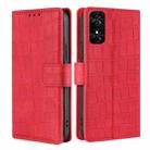 For TCL 50 SE 4G Skin Feel Crocodile Magnetic Clasp Leather Phone Case(Red) - 1