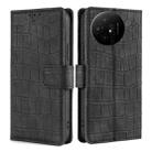 For TCL 50 XL Skin Feel Crocodile Magnetic Clasp Leather Phone Case(Black) - 1