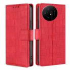 For TCL 50 XL Skin Feel Crocodile Magnetic Clasp Leather Phone Case(Red) - 1