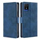 For TCL 501 4G Skin Feel Crocodile Magnetic Clasp Leather Phone Case(Blue) - 1