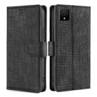 For TCL 502 Skin Feel Crocodile Magnetic Clasp Leather Phone Case(Black) - 1