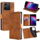 For TCL 503 4G Skin Feel Crocodile Magnetic Clasp Leather Phone Case(Brown) - 1