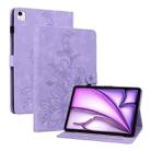 For iPad Air 13 2024 Lily Embossed Leather Smart Tablet Case(Purple) - 1