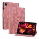 For iPad Pro 12.9 2022 / 2021 / 2020 Lily Embossed Leather Smart Tablet Case(Pink) - 1