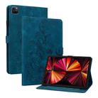 For iPad Pro 12.9 2022 / 2021 / 2020 Lily Embossed Leather Smart Tablet Case(Dark Blue) - 1