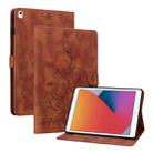For iPad 10.2 2021 / Air 10.5 Lily Embossed Leather Smart Tablet Case(Brown) - 1