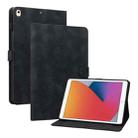 For iPad 10.2 2021 / Air 10.5 Lily Embossed Leather Smart Tablet Case(Black) - 1