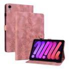 For iPad mini 6 Lily Embossed Leather Smart Tablet Case(Pink) - 1