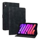 For iPad mini 6 Lily Embossed Leather Smart Tablet Case(Black) - 1
