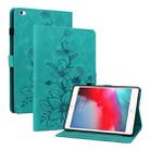 For iPad mini 5 / 4 / 3 / 2 / 1 Lily Embossed Leather Smart Tablet Case(Green) - 1