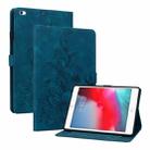 For iPad mini 5 / 4 / 3 / 2 / 1 Lily Embossed Leather Smart Tablet Case(Dark Blue) - 1