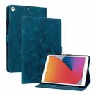 For iPad Air / Air 2 / 9.7 2017 / 2018 Lily Embossed Leather Smart Tablet Case(Dark Blue) - 1