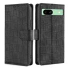 For Google Pixel 8a Skin Feel Crocodile Magnetic Clasp Leather Phone Case(Black) - 1