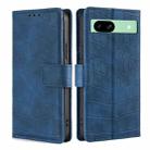 For Google Pixel 8a Skin Feel Crocodile Magnetic Clasp Leather Phone Case(Blue) - 1