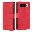 For Google Pixel 9 Skin Feel Crocodile Magnetic Clasp Leather Phone Case(Red) - 1