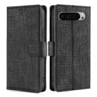 For Google Pixel 9 Pro XL Skin Feel Crocodile Magnetic Clasp Leather Phone Case(Black) - 1